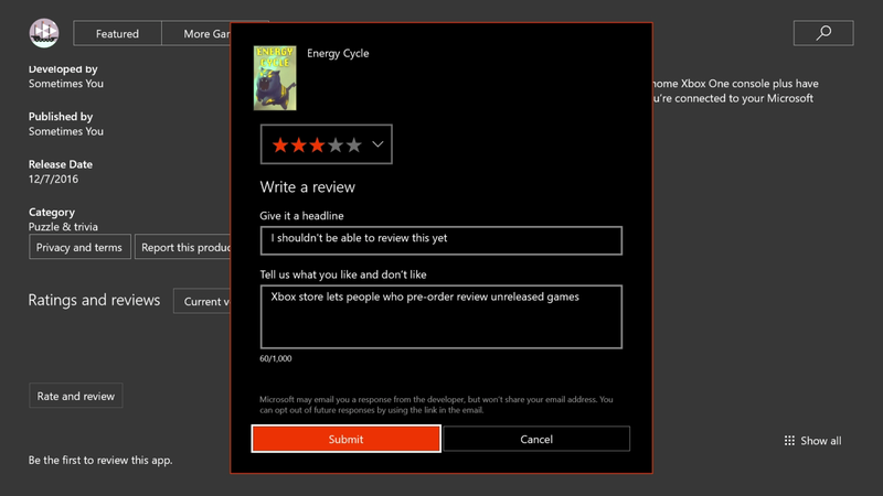 Illustration for article titled Pre-Order Loophole Allows Bogus User Ratings And Reviews To Proliferate On Xbox One And PS4 Stores